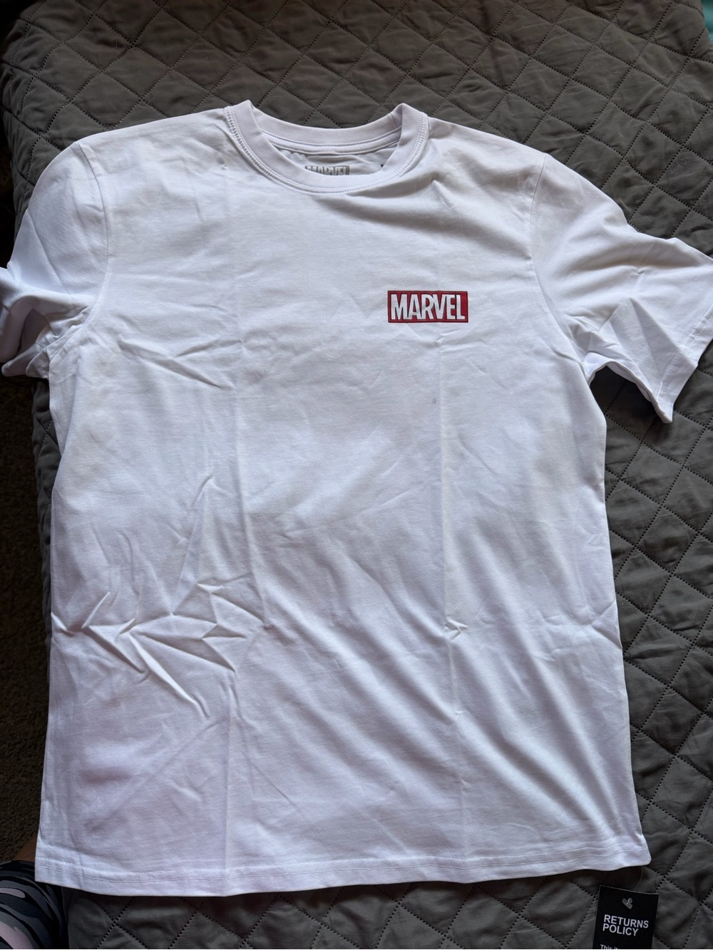 Marvel Men's White Short Sleeve Logo Tee